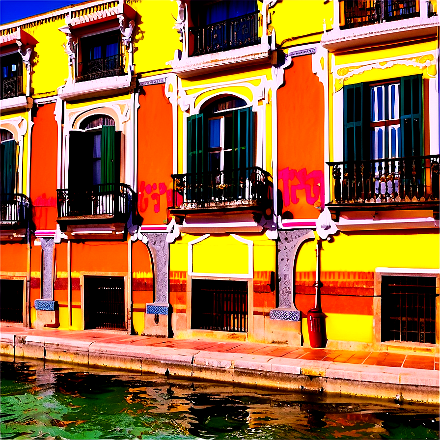 Brightly Painted Houses In Sevilla Png 14 PNG image