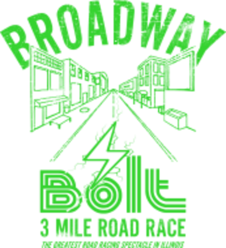 Broadway Bolt3 Mile Road Race Graphic PNG image