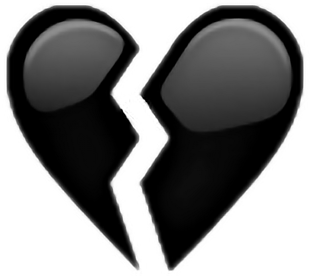 Broken Black Heart Emoji PNG image