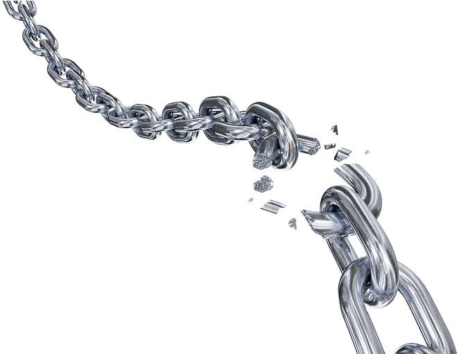 Broken Chain Link Breaking Free PNG image