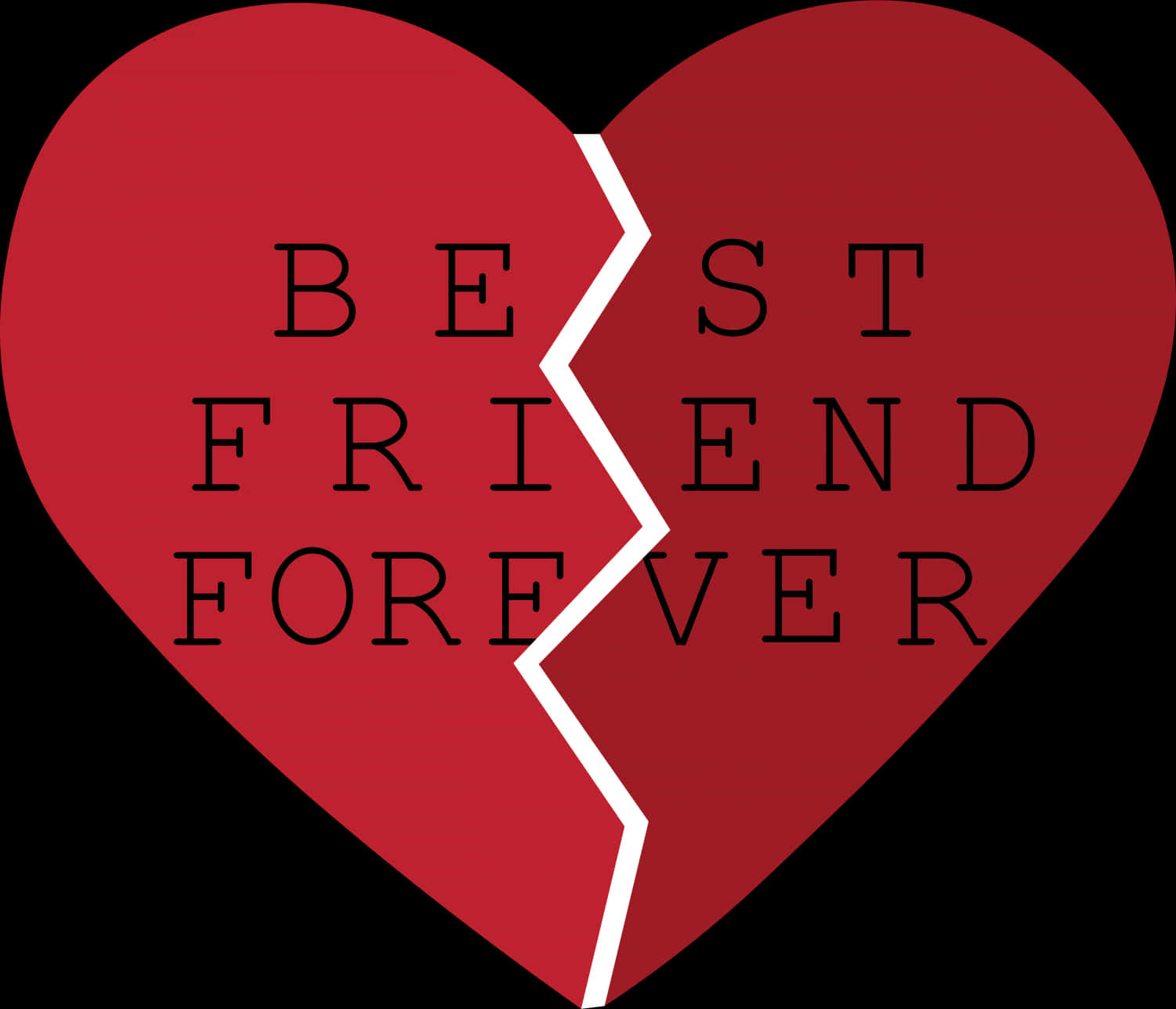 Broken Heart Best Friend Forever PNG image