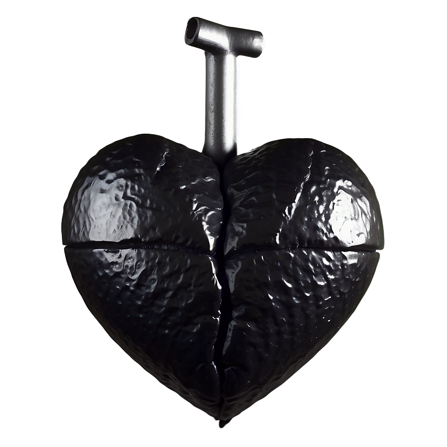 Broken Heart In Black Shadow Png Qot PNG image