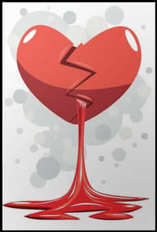 Broken Heart Leaking Love Illustration PNG image