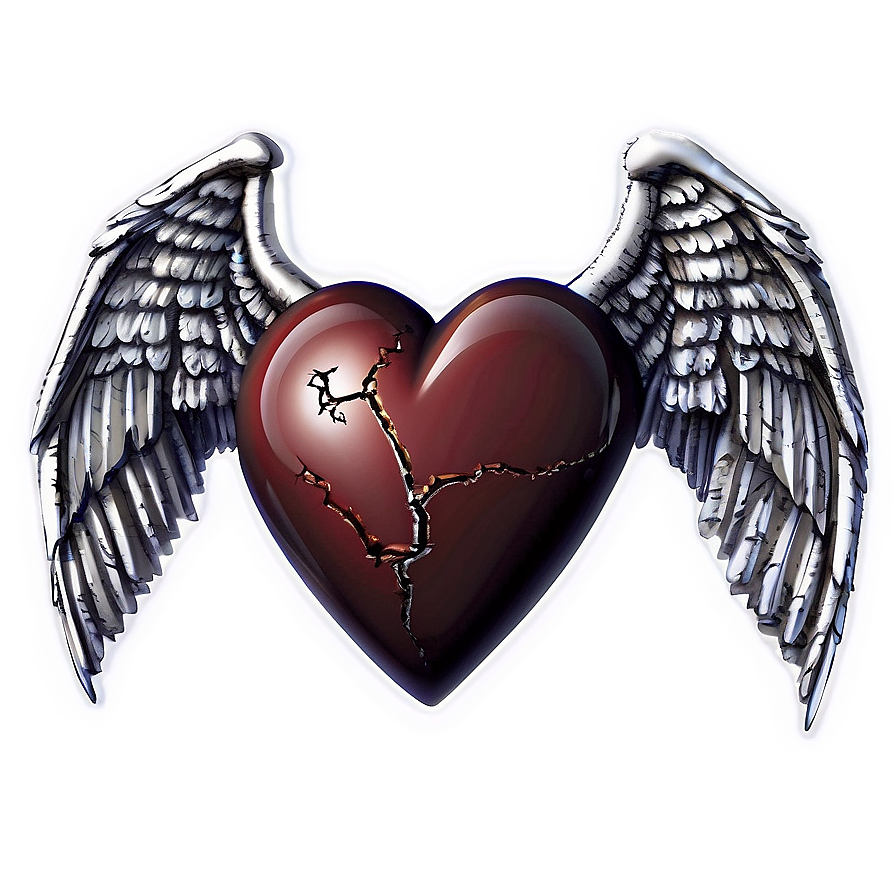 Broken Heart With Wings Png Lmg PNG image