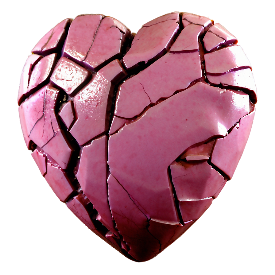 Broken Pink Heart Png 05232024 PNG image