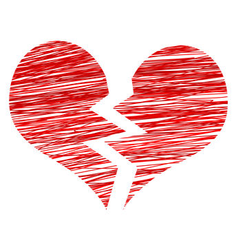 Broken Red Heart Texture PNG image