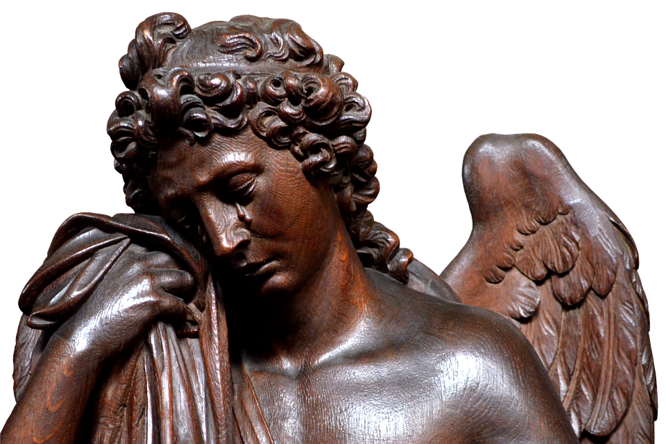 Bronze Angel Sculpture Artwork PNG image