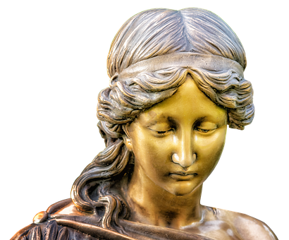 Bronze Angel Statue Portrait PNG image