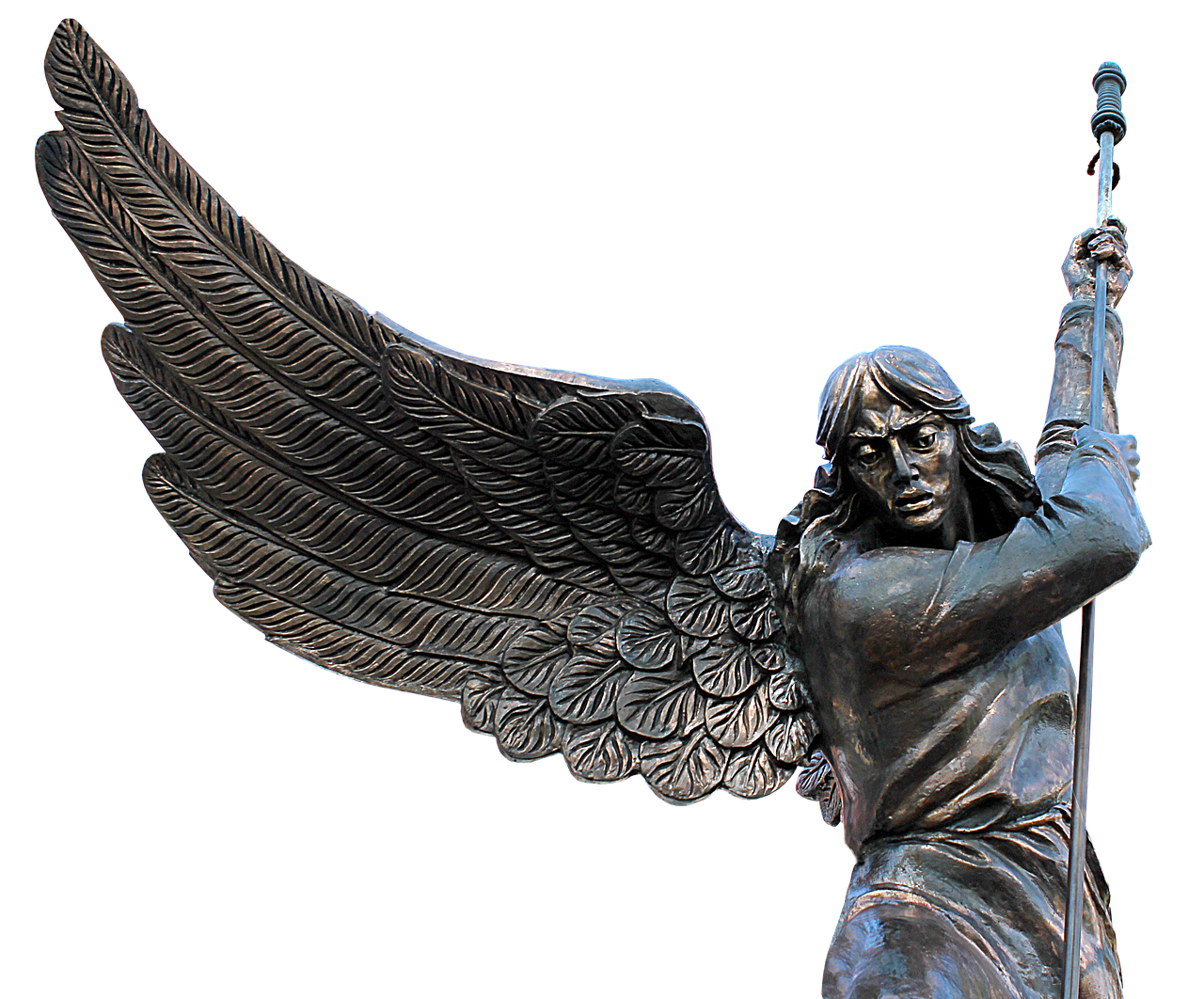 Bronze Angel Statue Sculpture PNG image