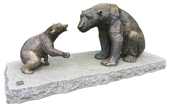 Bronze Bear Sculpture PNG image