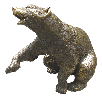 Bronze Bear Sculpture PNG image