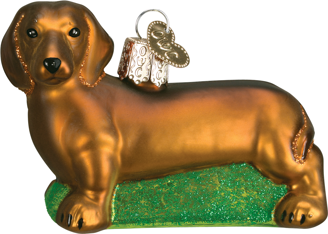 Bronze Dachshund Ornament PNG image