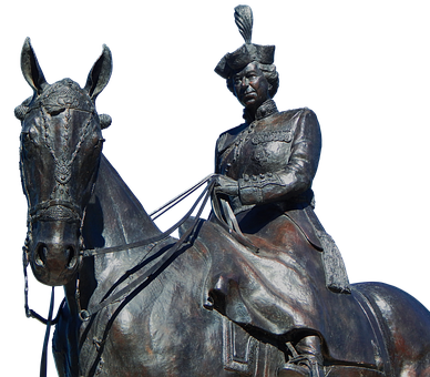 Bronze Equestrian Statue Queen PNG image
