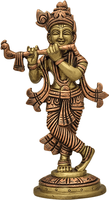 Bronze Flute Player Statue PNG image