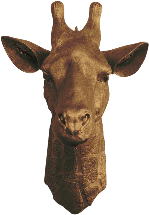 Bronze Giraffe Head Sculpture PNG image