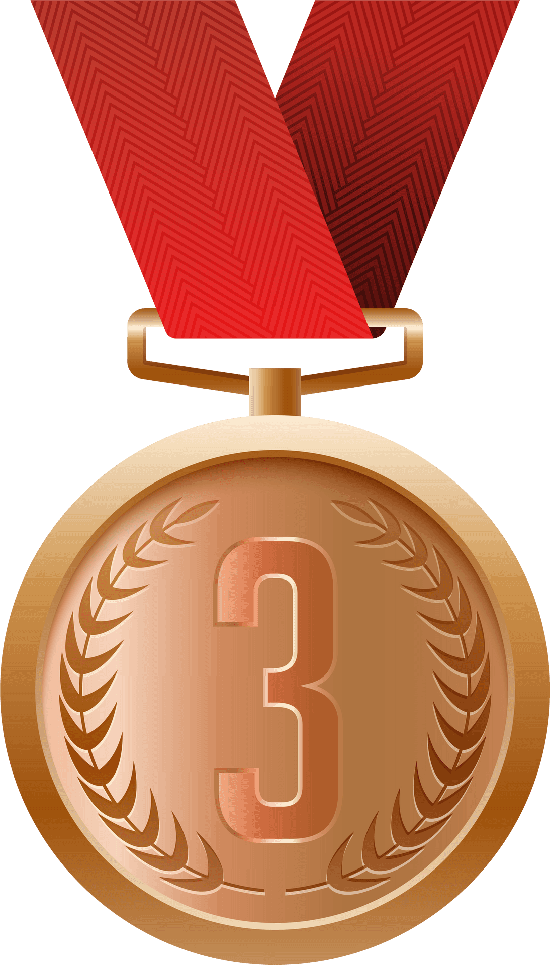 Bronze Medalwith Red Ribbon PNG image