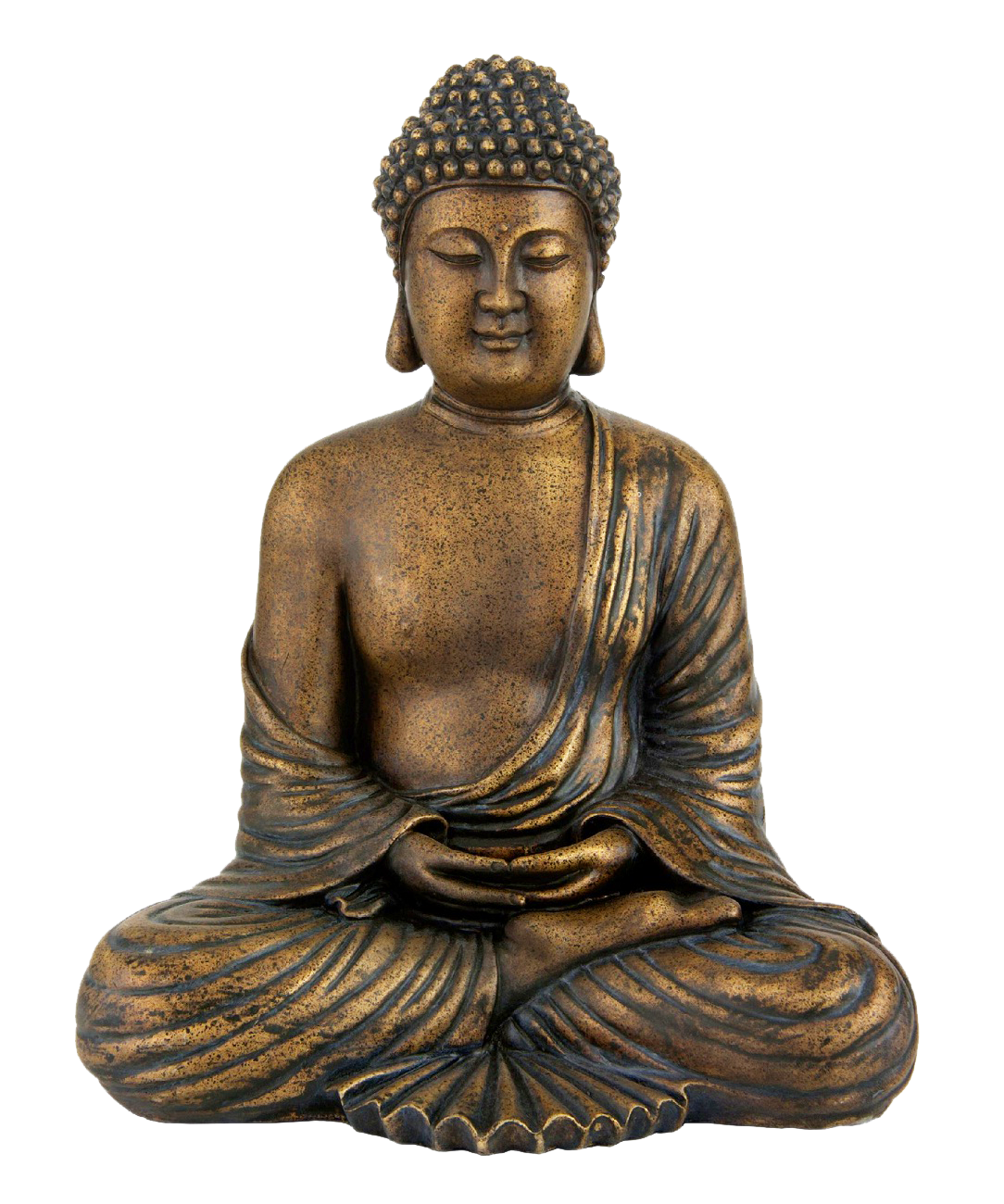 Bronze Meditating Buddha Statue PNG image