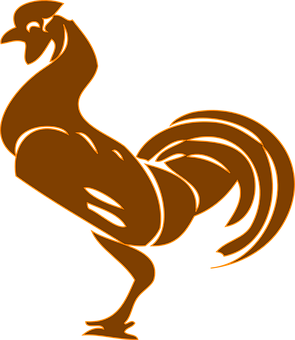 Bronze Rooster Silhouette PNG image