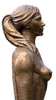 Bronze Sculpture Profileof Woman PNG image