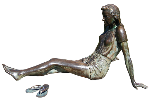 Bronze Sculptureof Reclining Woman PNG image