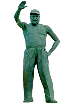 Bronze Statue Saluting Figure PNG image