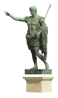 Bronze Statueof Roman Emperor Augustus PNG image