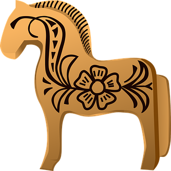 Bronze Stylized Horse Illustration PNG image