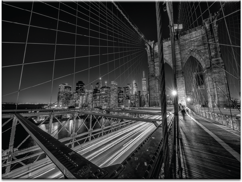 Brooklyn Bridge Nighttime Panorama PNG image