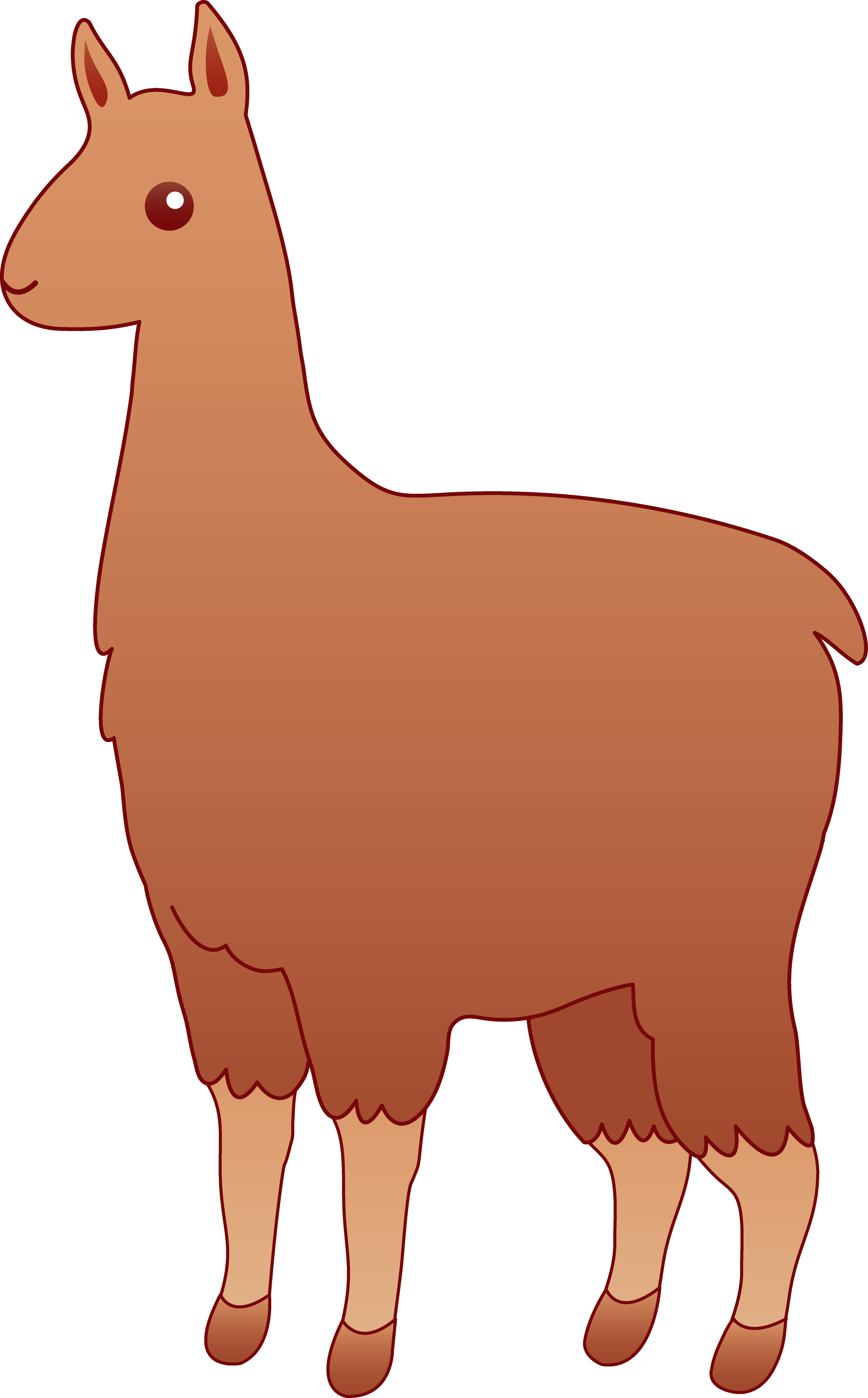 Brown Alpaca Cartoon Illustration PNG image