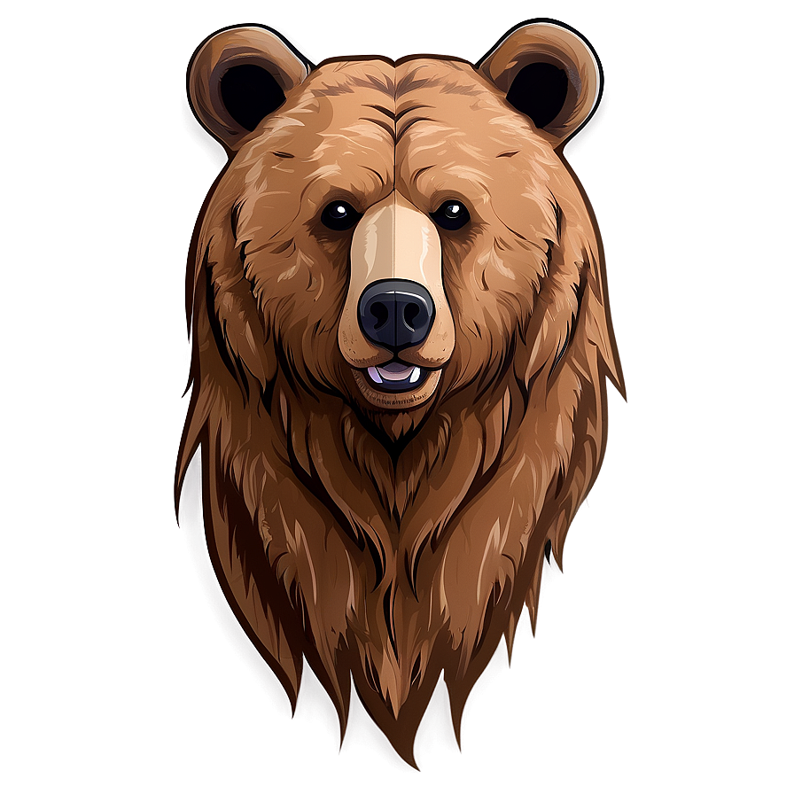 Brown Bear Face Design Png 06292024 PNG image