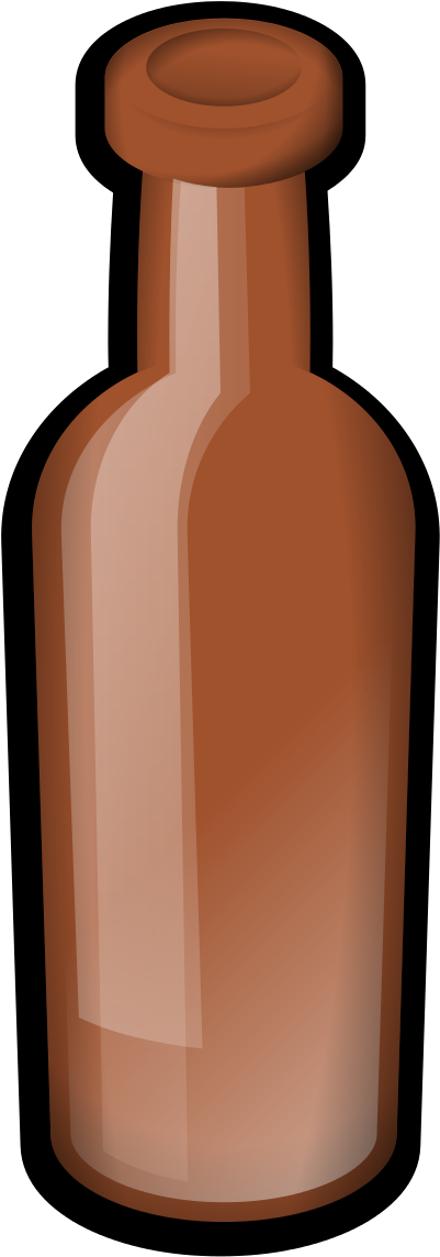 Brown Beer Bottle Illustration PNG image