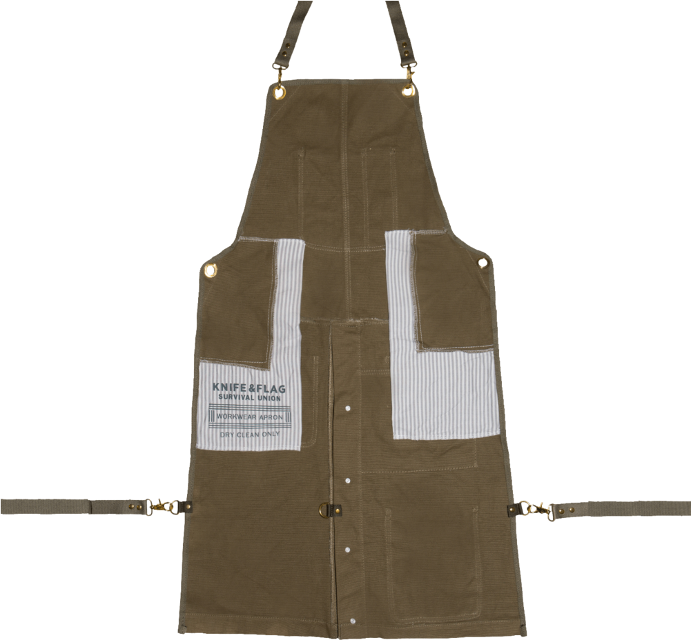 Brown Canvas Workwear Apron PNG image