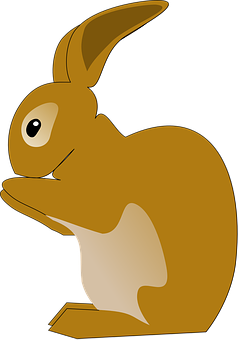 Brown Cartoon Bunny Graphic PNG image