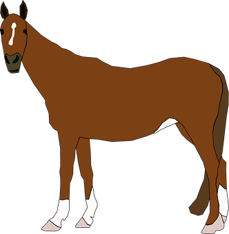 Brown Cartoon Horse Standing PNG image