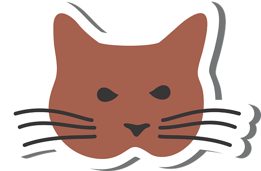 Brown Cat Graphic Sticker PNG image