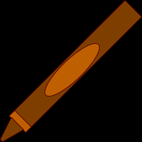 Brown Crayon Cartoon Illustration PNG image