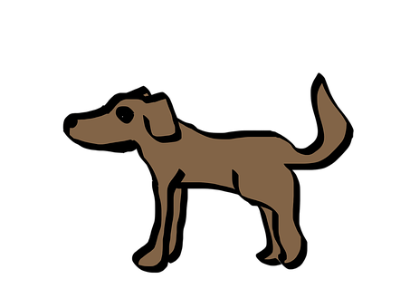 Brown Dog Silhouetteon Black Background PNG image