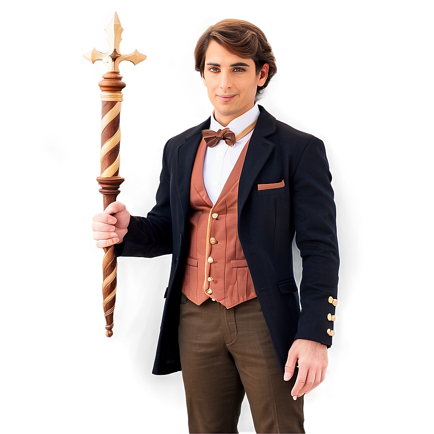 Brown Hair Magician With Wand Png Kbk35 PNG image