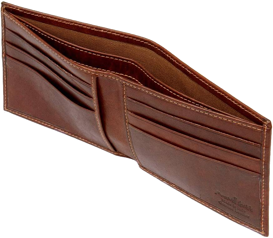 Brown Leather Bifold Wallet PNG image