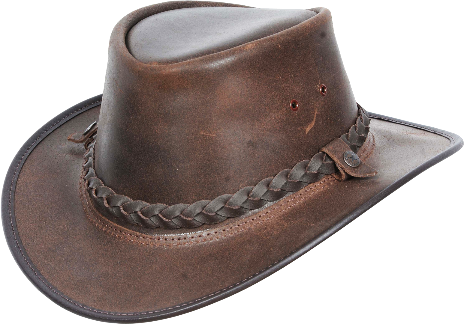 Brown Leather Cowboy Hat PNG image