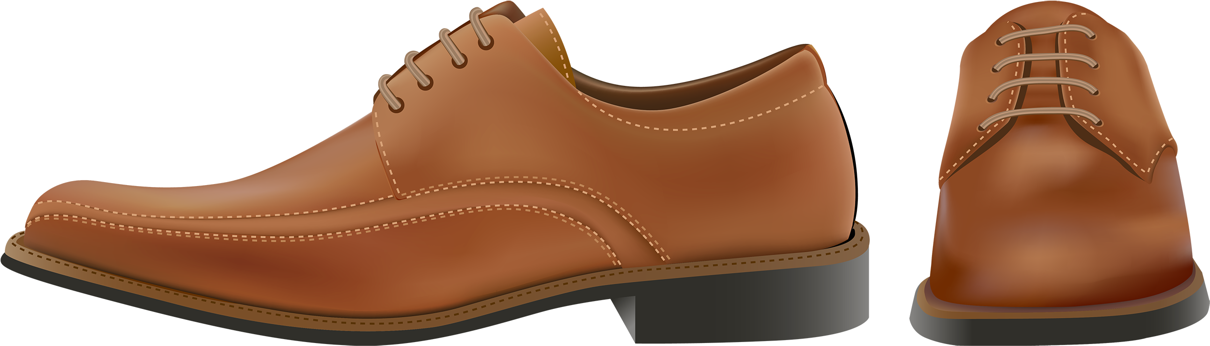 Brown Leather Dress Shoes Sideand Front View PNG image