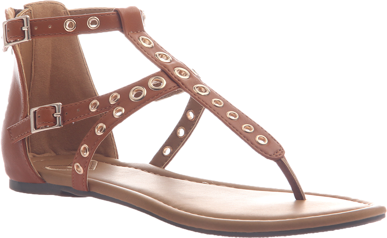 Brown Leather Gladiator Sandal PNG image