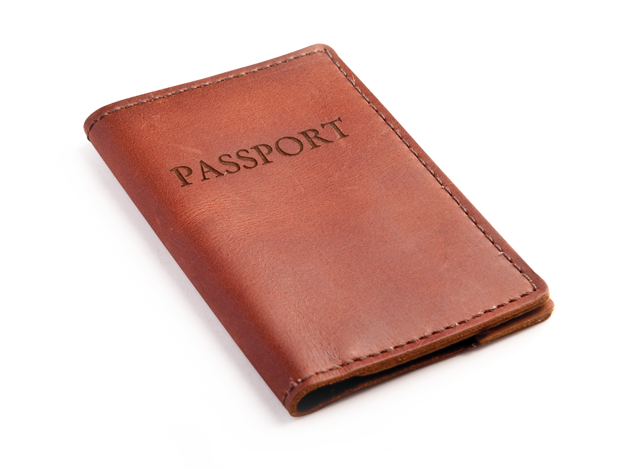 Brown Leather Passport Wallet PNG image