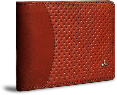 Brown Leather Perforated Wallet PNG image