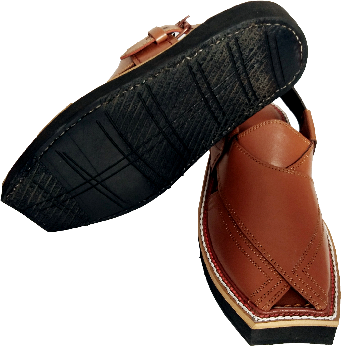 Brown Leather Sandal Isolated PNG image