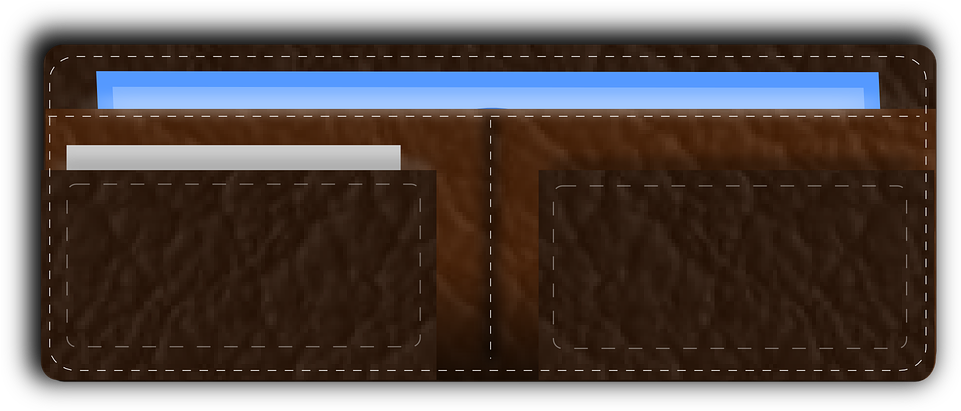 Brown Leather Wallet Open Empty PNG image