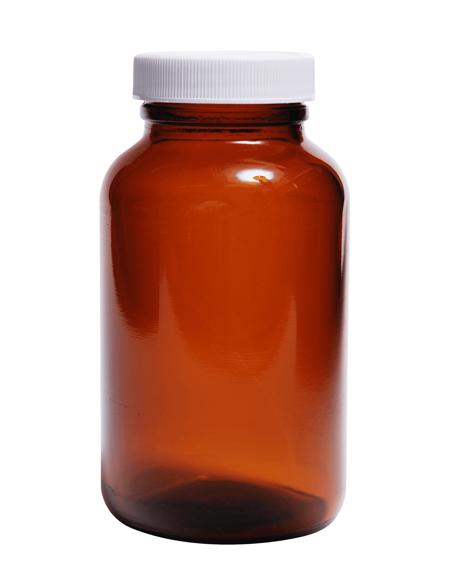 Brown Medicine Bottle White Cap PNG image