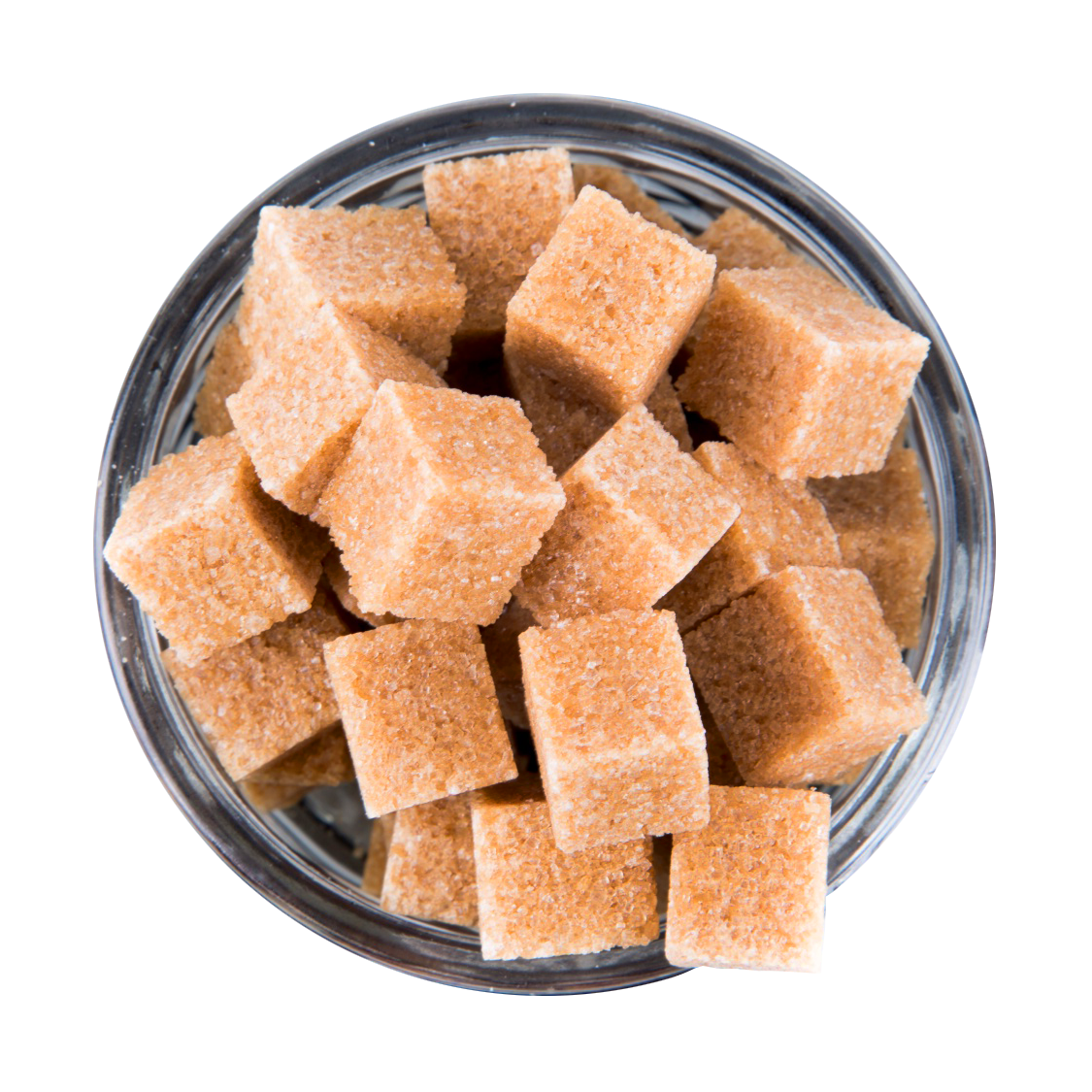 Brown Sugar Cubes Top View PNG image