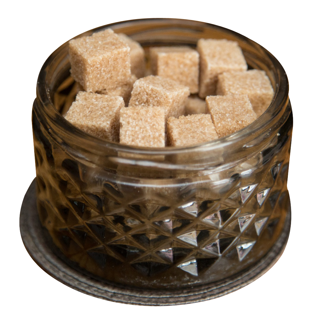 Brown Sugar Cubesin Glass Jar PNG image