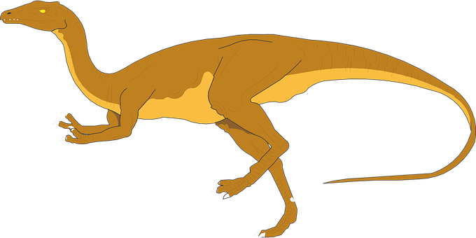 Brown Theropod Dinosaur Illustration PNG image